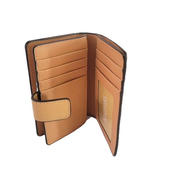 Michael Kors Jet Set Travel Medium Bifold Zip Coin Wallet Peanut Leather - Picture 9 of 9